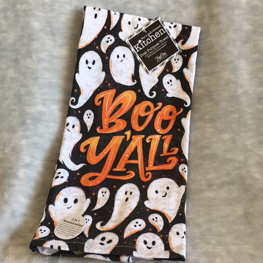 Ghosts Boo Y’all Kitchen Towel Cotton NWT Kay Dee Designs 26x16” - Picture 2 of 16
